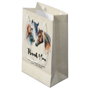Sacola Para Presentes Pequena Belos Cavalos Estilo Boho Ocidental