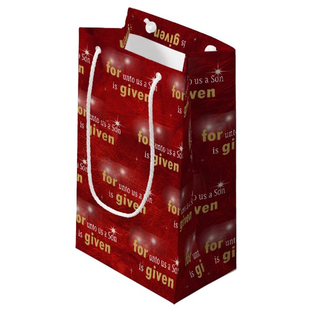 Sacola Para Presentes Pequena Bíblia de Natal Verso (Frente inclinada)