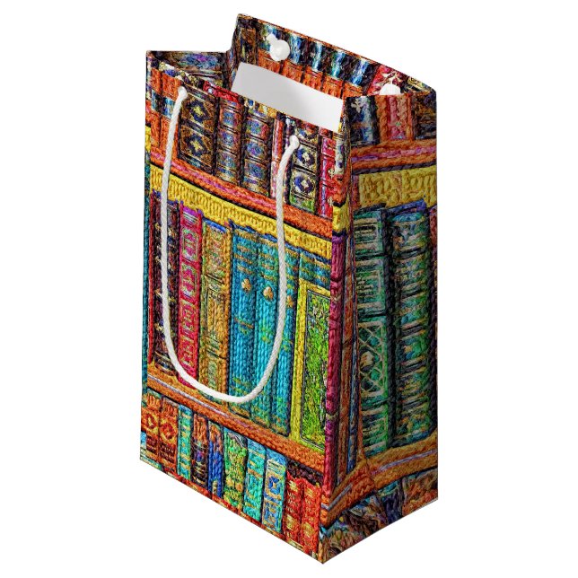 Sacola Para Presentes Pequena Biblioteca Livros GIft Bag (Frente inclinada)