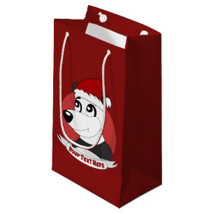 Sacola Para Presentes Pequena Bicho de Natal com um urso panda fofo pequeno