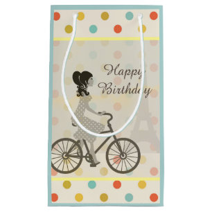 Sacola Para Presentes Pequena Bicicleta de Bicicleta Cute Aniversário da Chic Pa