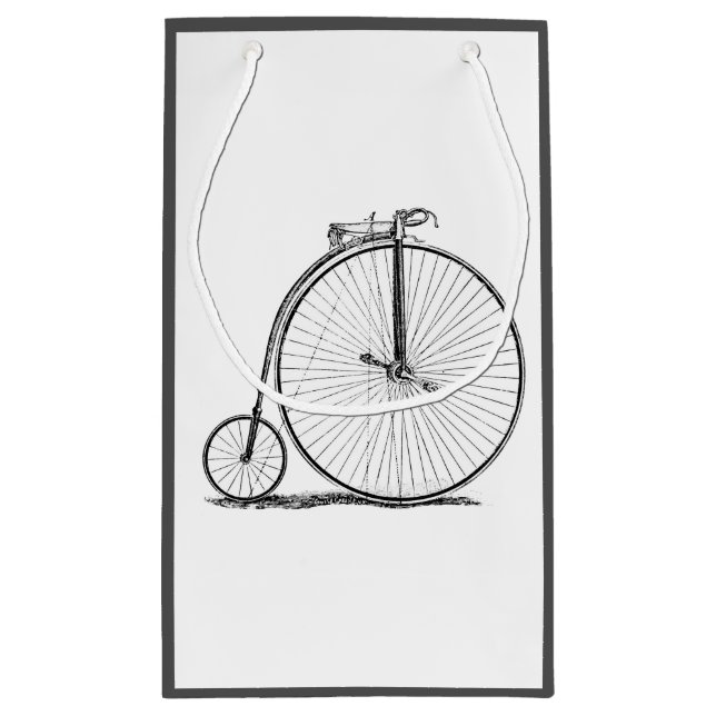 Sacola Para Presentes Pequena Bicicleta de Roda Alta Penny Farthing (Verso)