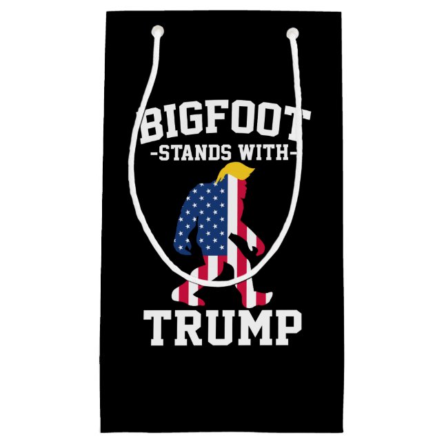 Sacola Para Presentes Pequena Bigfoot Com Eleições Trump 2024 (Frente)