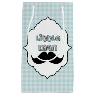 Sacola Para Presentes Pequena Bigode pequeno do homem do chá de fraldas bonito