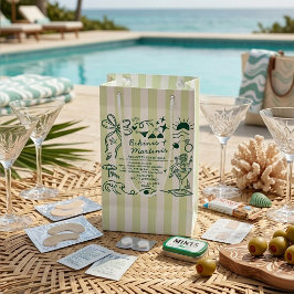 Sacola Para Presentes Pequena Bikinis e Martinis Kit de Recuperação de Festa de