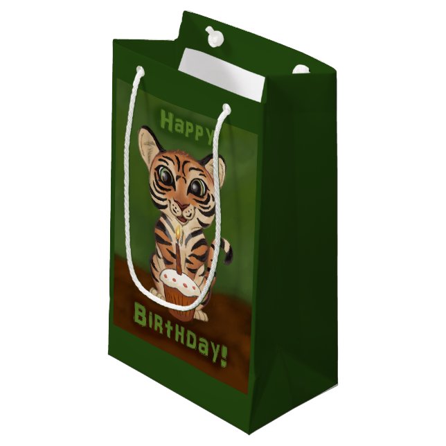 Sacola Para Presentes Pequena Birthday Tiger (Frente inclinada)