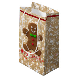 Sacola Para Presentes Pequena Biscoito de Natal em papel kraft