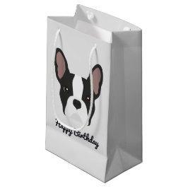 Sacola Para Presentes Pequena Black and White Bulldog Pequeno Presente Bag
