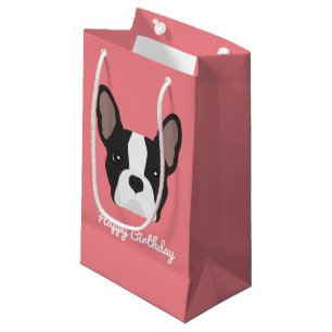 Sacola Para Presentes Pequena Black and White Bulldog Pequeno Presente Bag