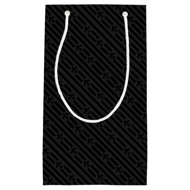 Sacola Para Presentes Pequena Black Velvet Fleur de Lis (Frente)
