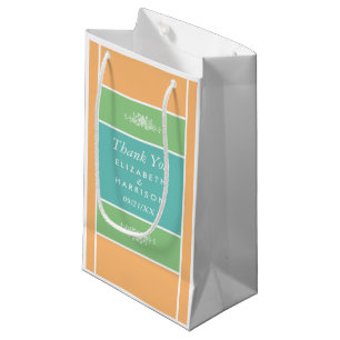 Sacola Para Presentes Pequena Bloco Pastel Moderno - Cores Tropicais - Casamento