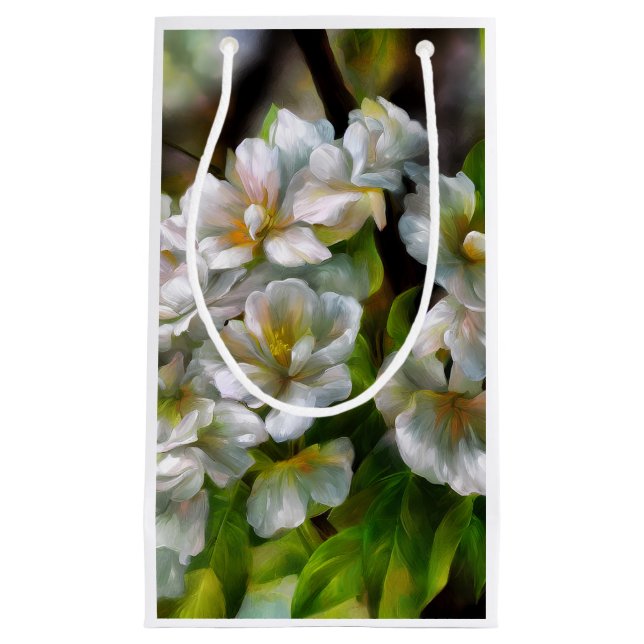 Sacola Para Presentes Pequena Blossomas de Maçã (Frente)