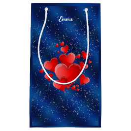 Sacola Para Presentes Pequena Blue heart  romantic wallpaper