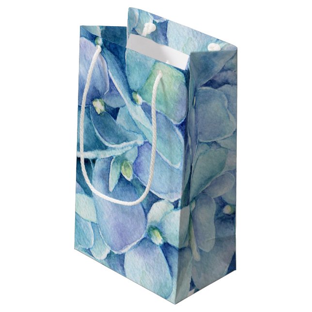 Sacola Para Presentes Pequena Blue Hydrangea (Verso inclinado)