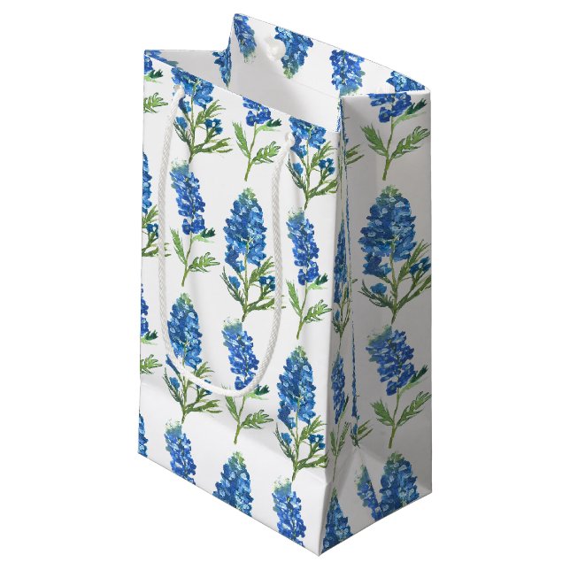 Sacola Para Presentes Pequena Bluebonnets Texas Blue Flowcolor (Frente inclinada)