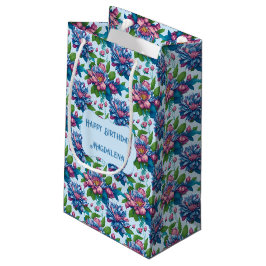 Sacola Para Presentes Pequena Blumenmuster: Dahlienzauber -