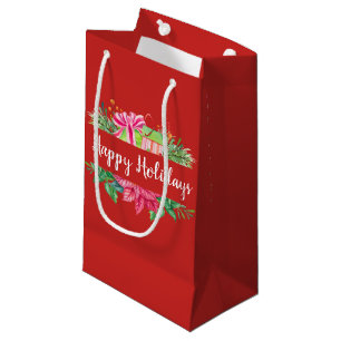 Sacola Para Presentes Pequena Boas festas presentes e Evergreens