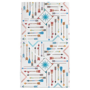Sacola Para Presentes Pequena Boho Arrows e Sun V11 White ID748