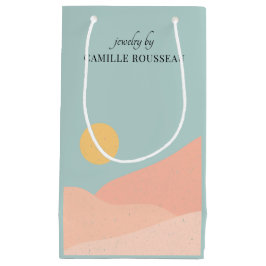 Sacola Para Presentes Pequena Boho Desert Sunrise Mountter Abstrato