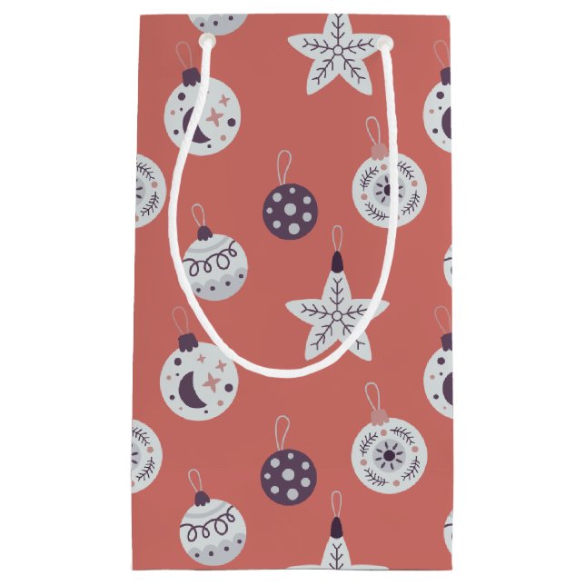Sacola Para Presentes Pequena Boho Dreams Modern Holiday Ornaments (Frente)