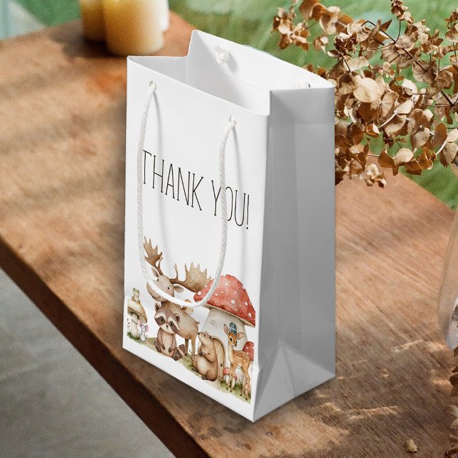 Sacola Para Presentes Pequena Boho Woodland Animal Chá de fraldas Favor (Criador carregado)