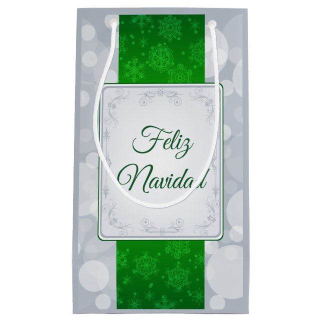 Sacola Para Presentes Pequena Bokeh Navidad (Frente)