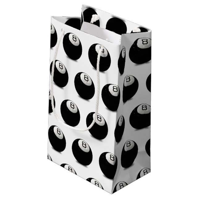 Sacola Para Presentes Pequena bola de billiard piscina oito (Verso inclinado)