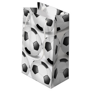 Sacola Para Presentes Pequena bola de futebol preto e branco