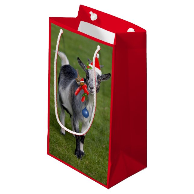 Sacola Para Presentes Pequena Bolas de Natal (Frente inclinada)
