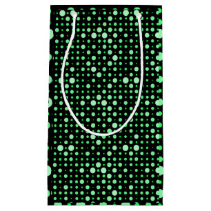 Sacola Para Presentes Pequena Bolinhas 02.Verde. BG preto