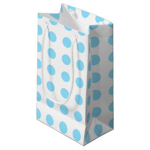 Sacola Para Presentes Pequena Bolinhas brancas e azuis