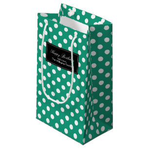 Sacola Para Presentes Pequena Bolinhas Emerald Green Personalizada