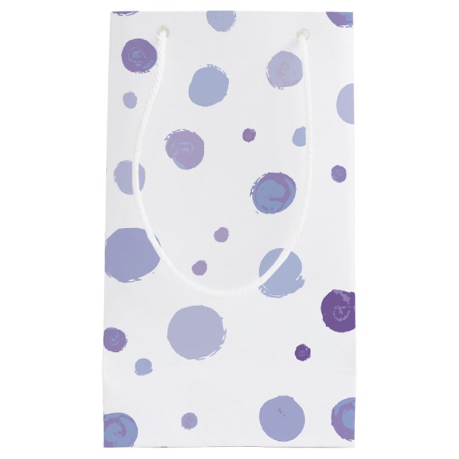 Sacola Para Presentes Pequena bolinhas pintadas à mão (Frente)