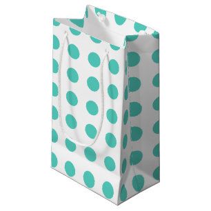 Sacola Para Presentes Pequena bolinhas Turquesas
