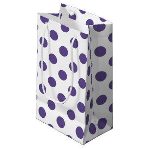 Sacola Para Presentes Pequena Bolinhas ultravioletas em branco