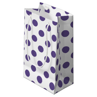 Sacola Para Presentes Pequena Bolinhas ultravioletas em branco