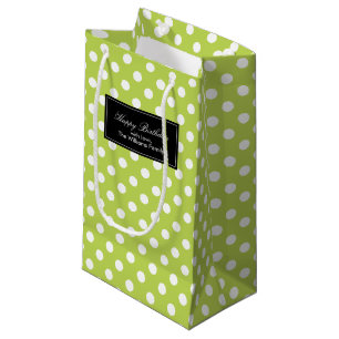 Sacola Para Presentes Pequena Bolinhas verdes do quivi personalizadas