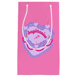 Sacola Para Presentes Pequena Bolo Cardíaco Zodíaco Pastel Sagittarius