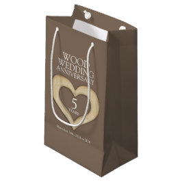 Sacola Para Presentes Pequena bolsa de fotos de aniversário de casamento de 5 wo