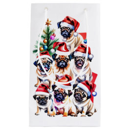 Sacola Para Presentes Pequena Bolsa de Presente da Família Pug