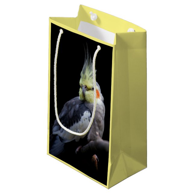 Sacola Para Presentes Pequena Bolsa de Presente de Cockatiel (Frente inclinada)
