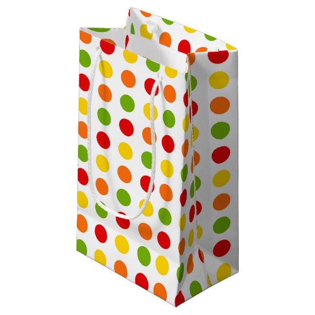 Sacola Para Presentes Pequena Bolsa de presente de padrão de bolinhas Fiesta (Frente inclinada)