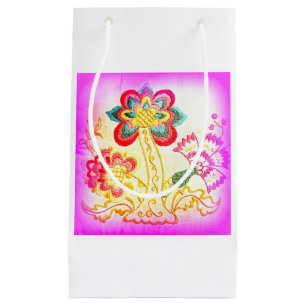 Sacola Para Presentes Pequena bolsa de presente de palmeira rosa