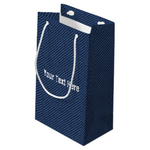 Sacola Para Presentes Pequena Bolsa de Presente em Falso Jeans com Texto Persona