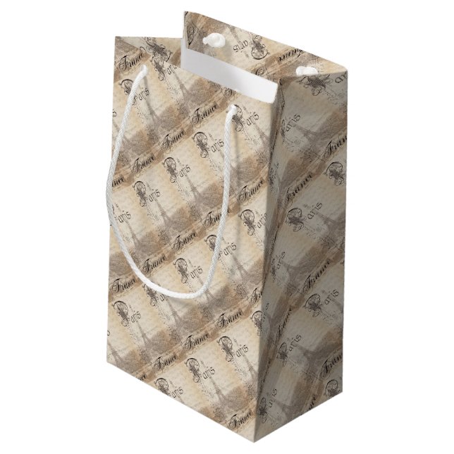 Sacola Para Presentes Pequena Bolsa de Presente em Paris (Verso inclinado)