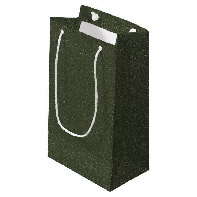 Sacola Para Presentes Pequena Bolsa de Presente Texturizada Verde da Moss (Perso (Frente inclinada)