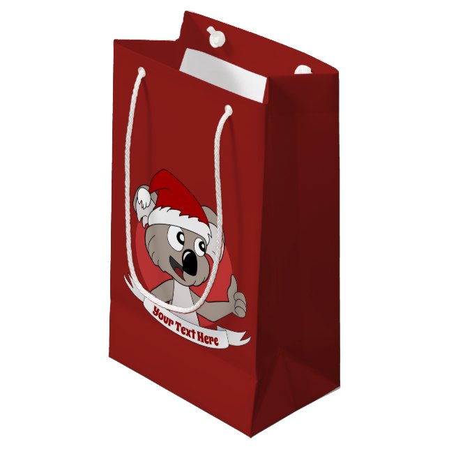 Sacola Para Presentes Pequena Bolsa de presentes de Natal koala (Frente inclinada)