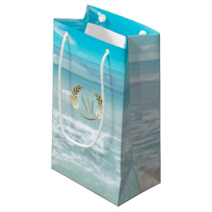 Sacola Para Presentes Pequena Bolsa para Presentes  Praia Geométrica Moderna do