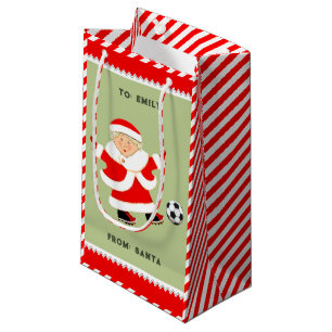 Sacola Para Presentes Pequena Bolsa Pequena de Natal de Futebol