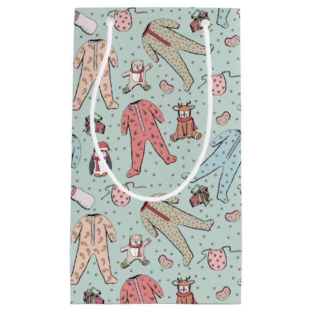 Sacola Para Presentes Pequena Bonitinha Rosa Bonita Natal (Frente)